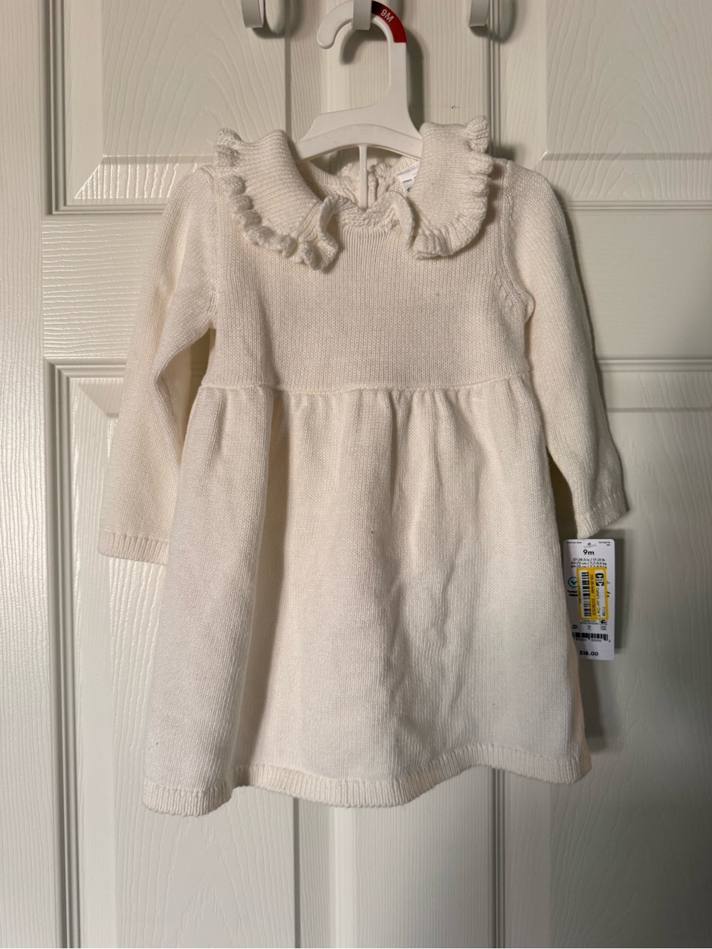 Carter's Just One Yo Baby Girls' 2pc Ruffle Sweater Dress - Ivory 9M